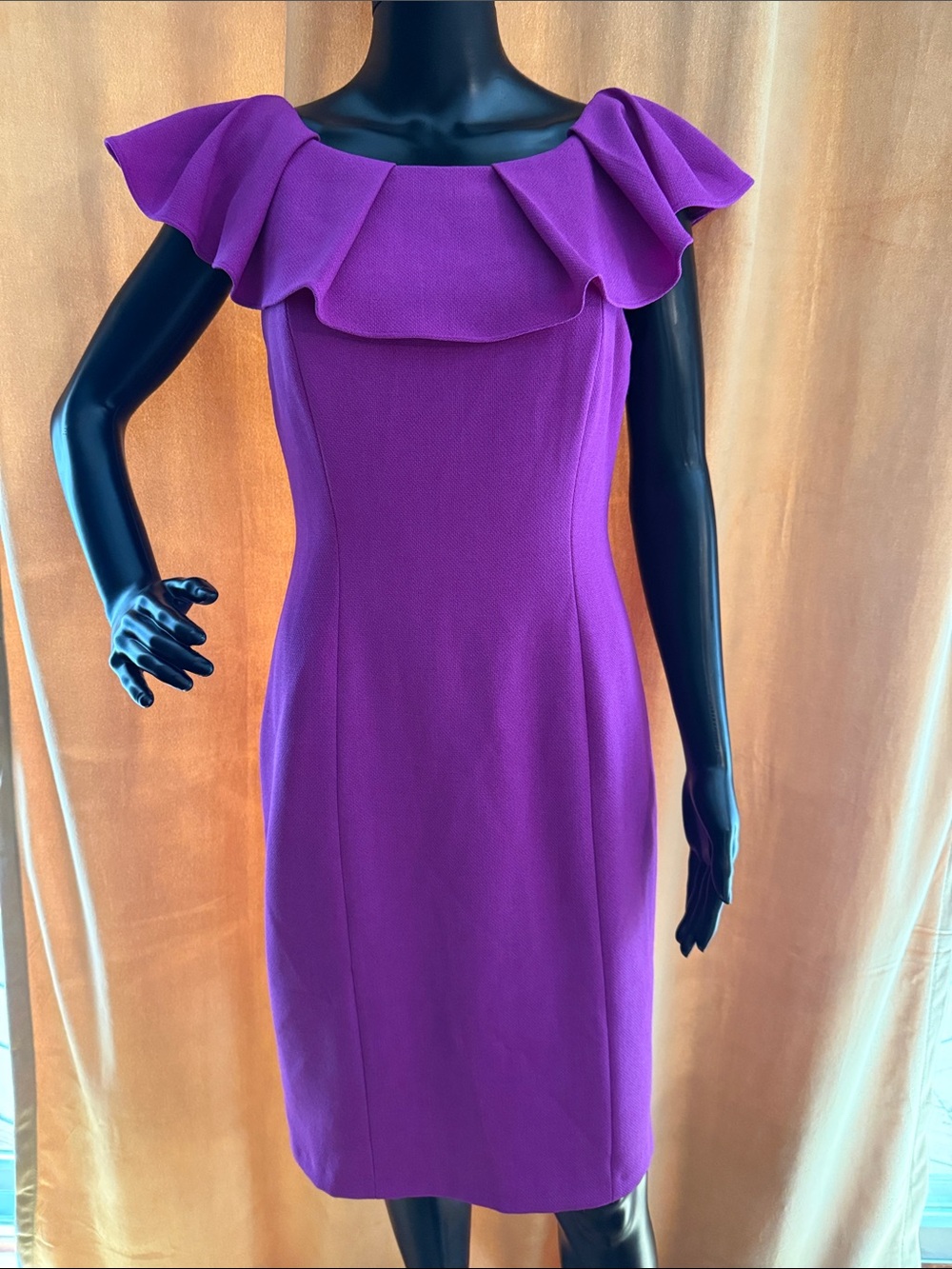 ANTONIO MELANI Violet Ruffle-Trim Sheath Dress